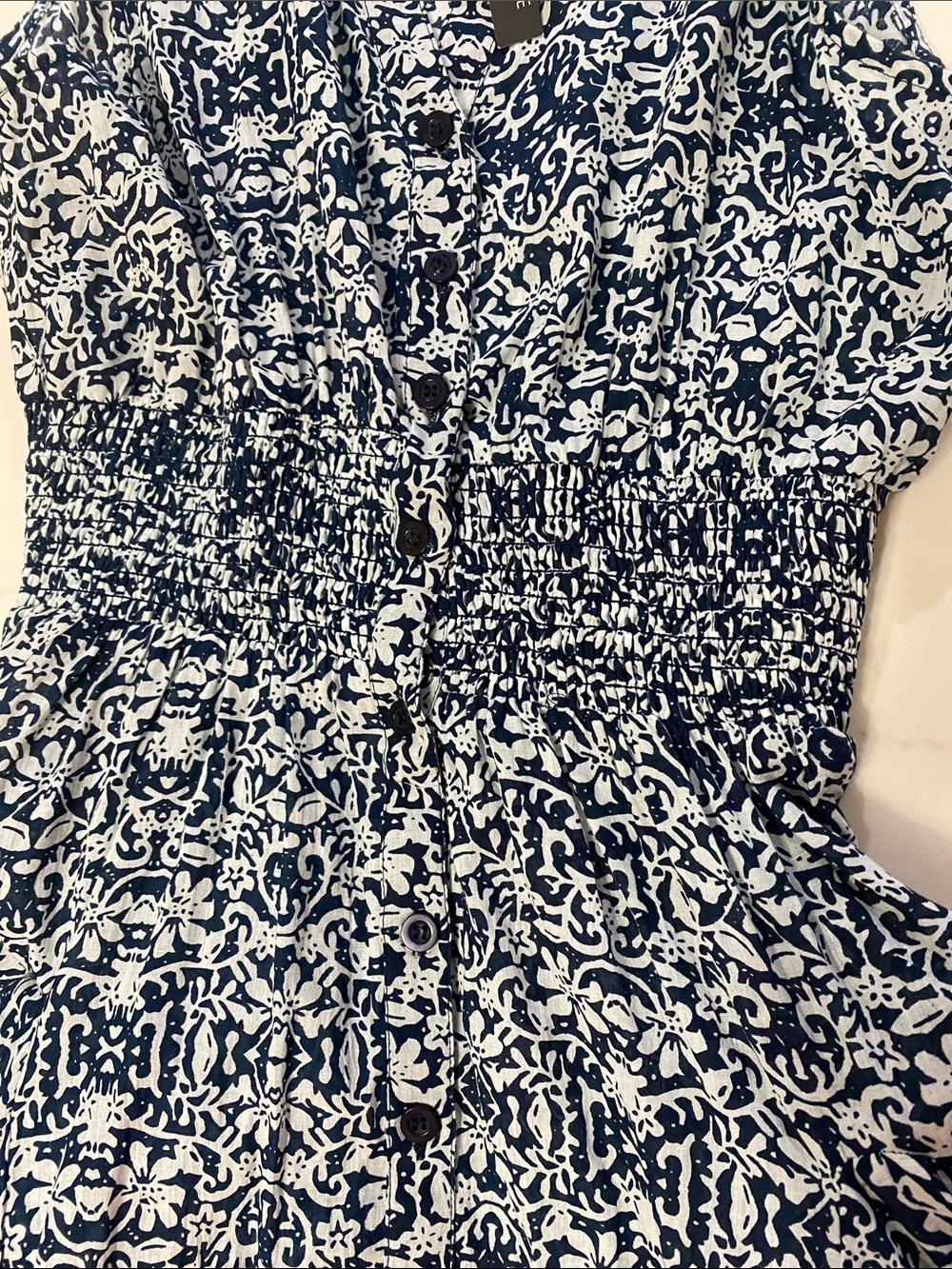 Chelsea & Theodore NWT Blue and White Floral-Print Sleeveless Midi Dress Medium - Picture 8 of 8